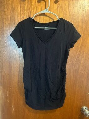 Motherhood Maternity Black V-Neck Short Sleeve Tee